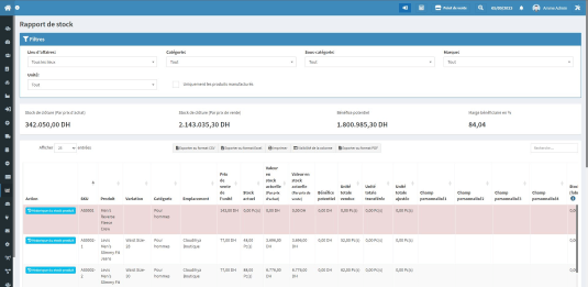 GESTION DES PRODUITS ET DU STOCK